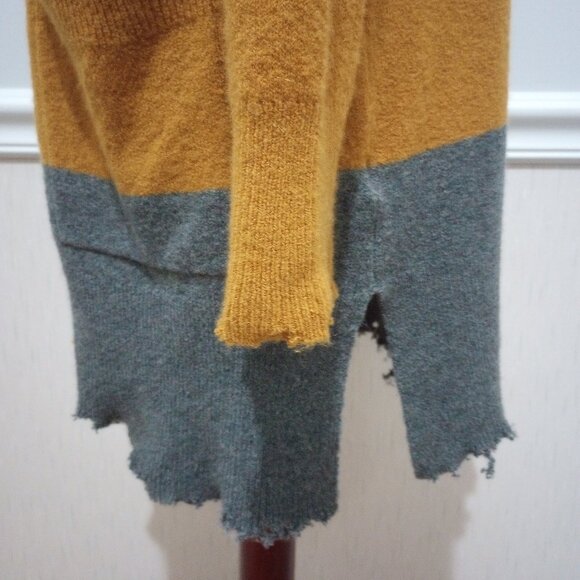 Madewell Frayed Alpaca Wool Striped Wrap Long Cardigan Kent Duster - Picture 5 of 12